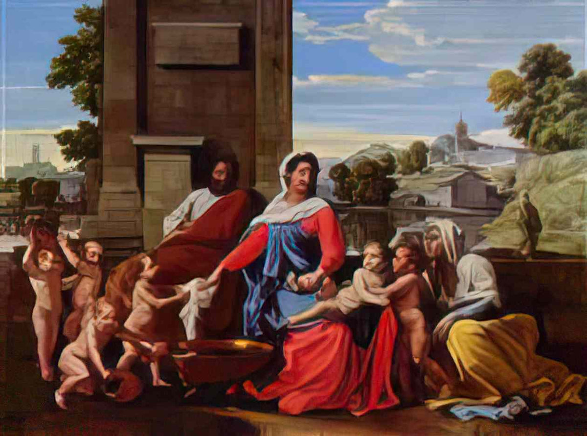 Nicolas Poussin holy family 1650 Art A4 Photo Print