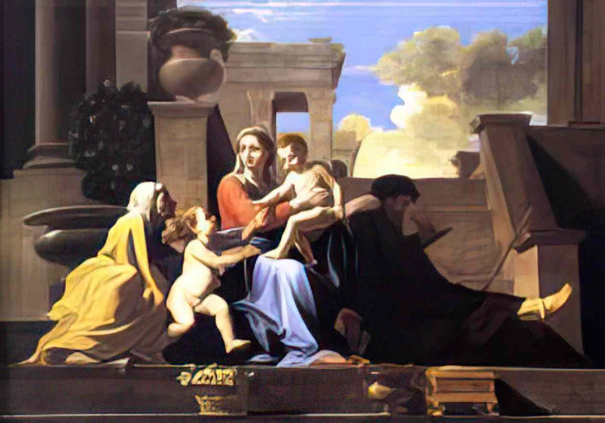 Nicolas Poussin holy family on the steps Art A4 Photo Print