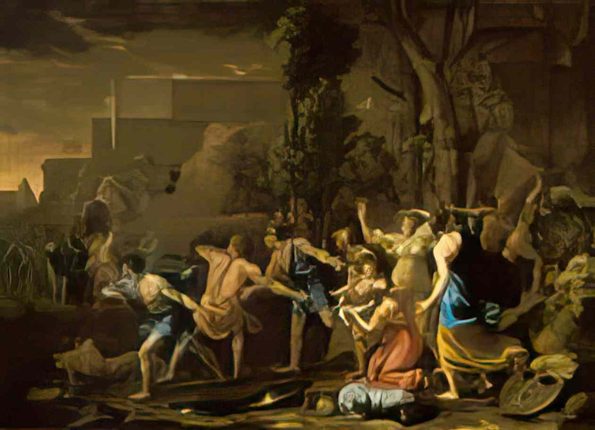 Nicolas Poussin the saving of the infant pyrrhus Art A4 Photo Print