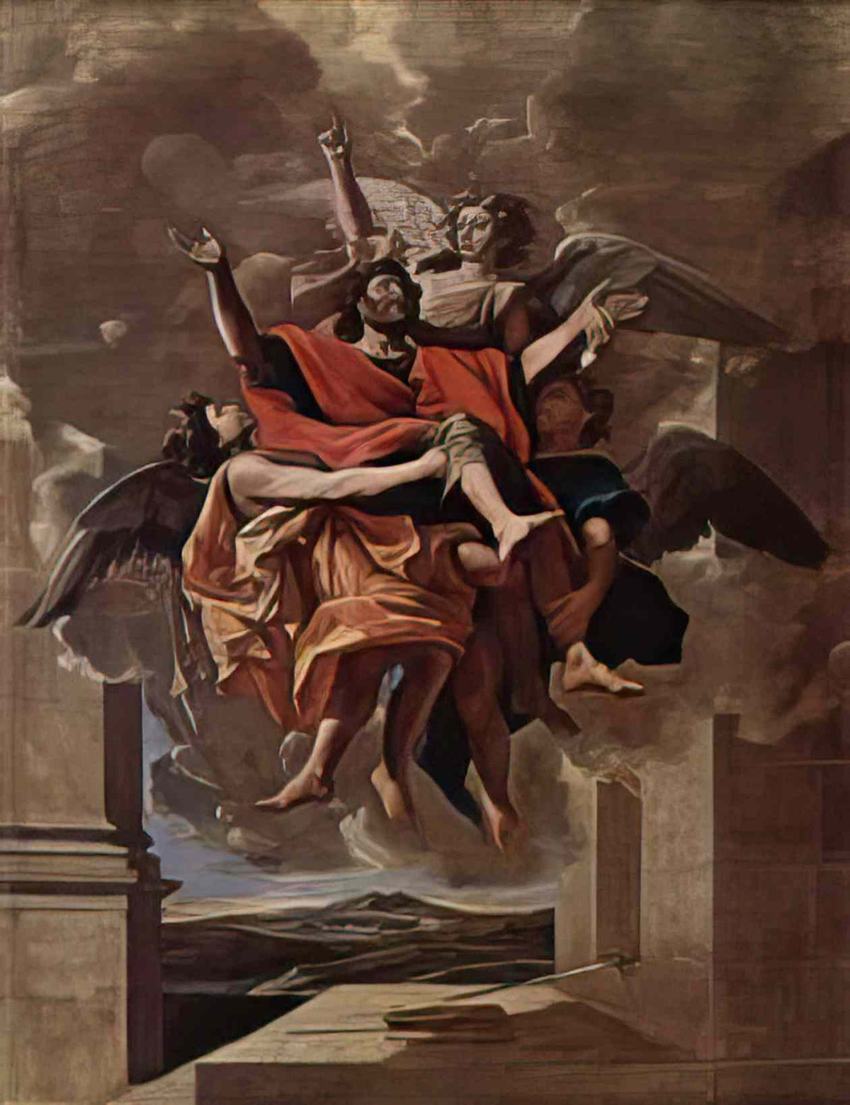 Nicolas Poussin the vision of st paul 1650 Art A4 Photo Print