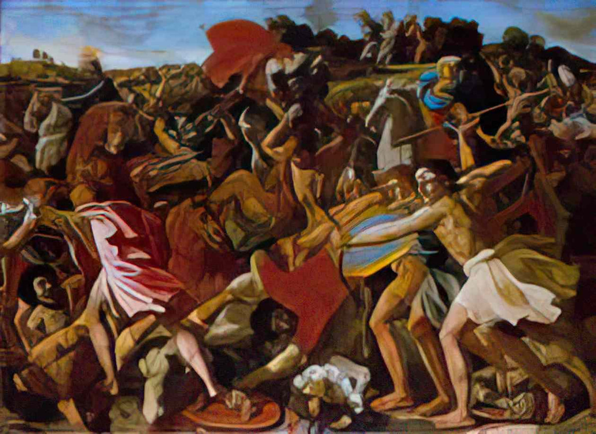 Nicolas Poussin victory of joshua over the amalekites Art A4 Photo Print