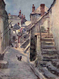 Nicolls George F 1885 1937 Cornwall 1915 A street in St Ives A4 Photo Print