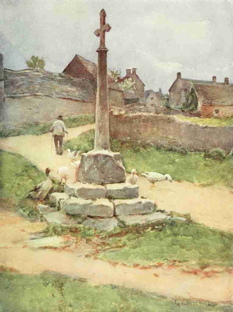 Nicolls George F 1885 1937 Cotswolds 1920 Condicote Cross Vintage A4 Photo Print