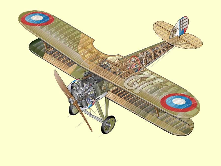 Nieuport 28 cutaway A4 Photo Print