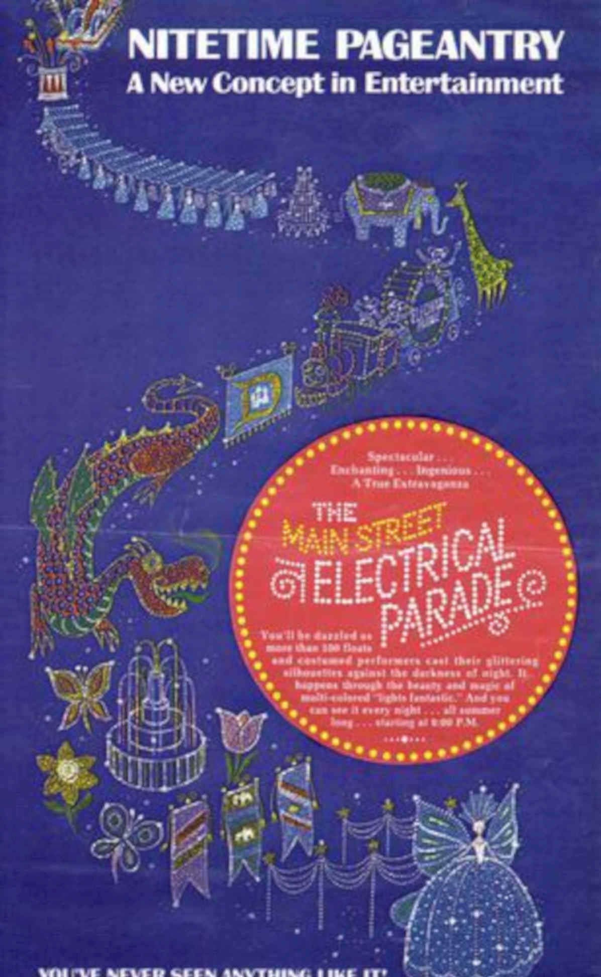 Night Electrical Parade Vintage Retro Advert Poster A4 Photo Print