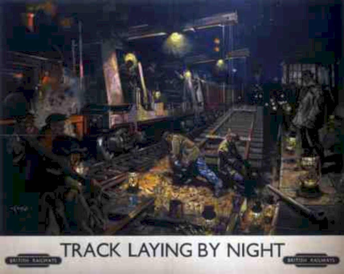 Night Track Railways Vintage Retro Advert Ads A4 Photo Print