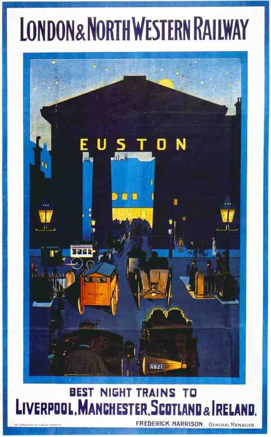 Night Train Euston Lnwr Advert A4 Photo Print