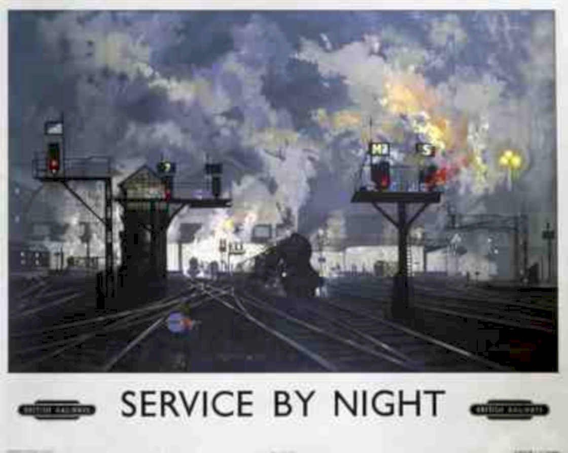 Night Train Railways Vintage Retro Advert Ads A4 Photo Print