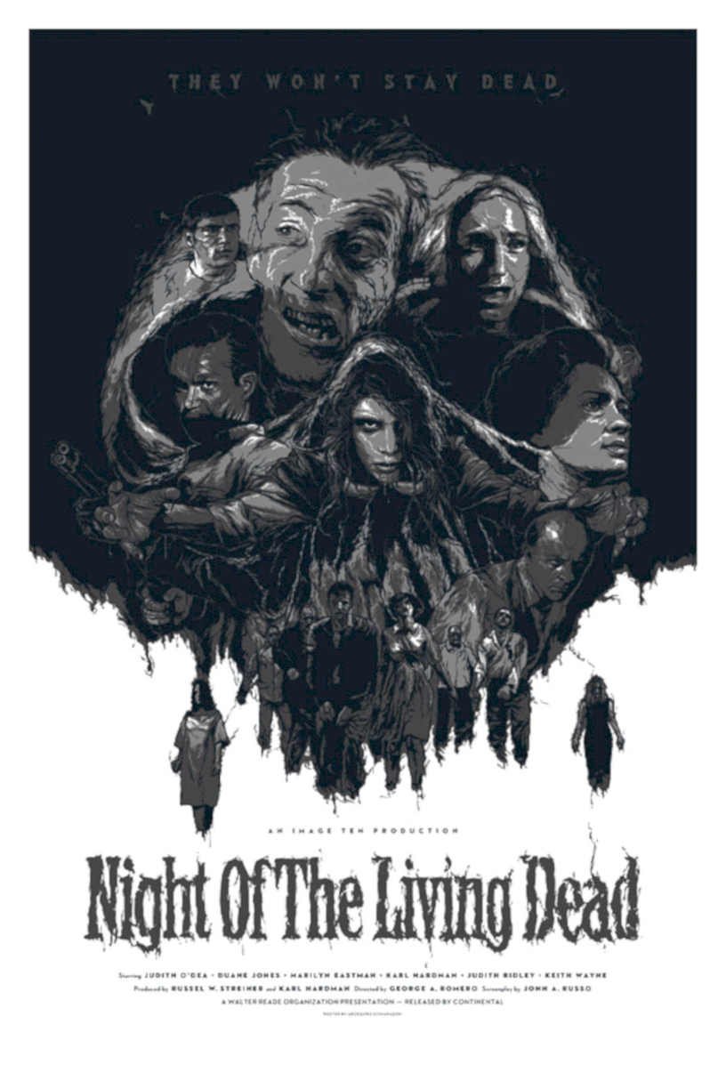 Night Zombies Dead Vintage Retro Advert Poster A4 Photo Print