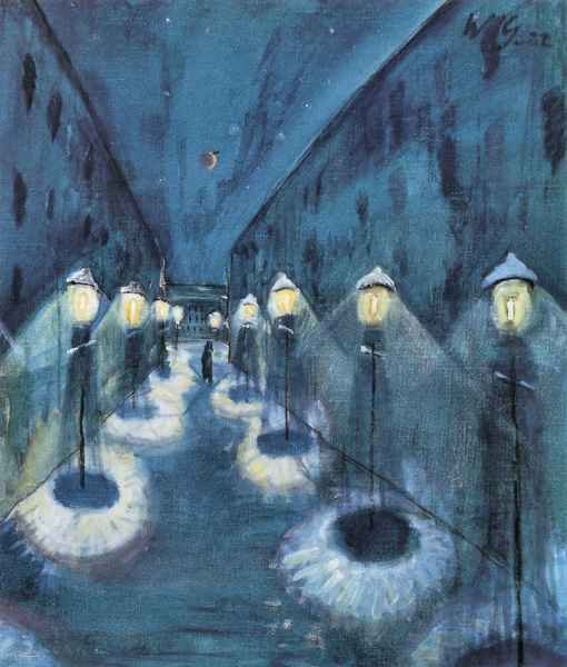 Night road by Walter Gramatte Expressionism A4 Photo Print