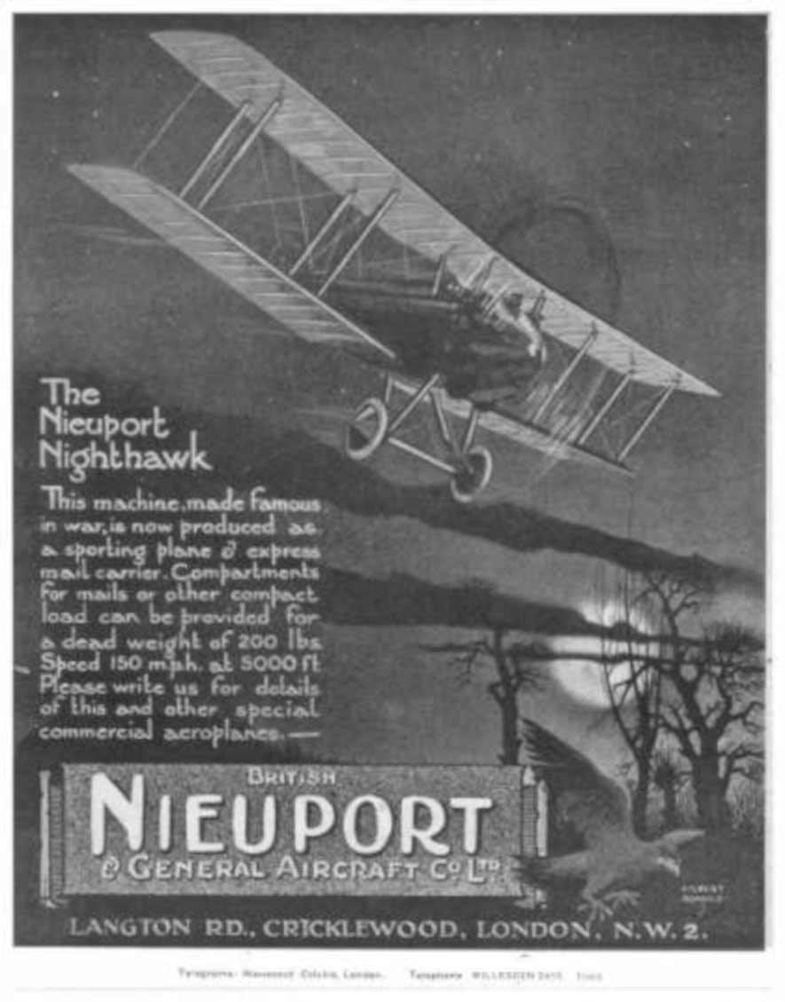 Nighthawk Biplane Flight Vintage Retro Advert Ads A4 Photo Print