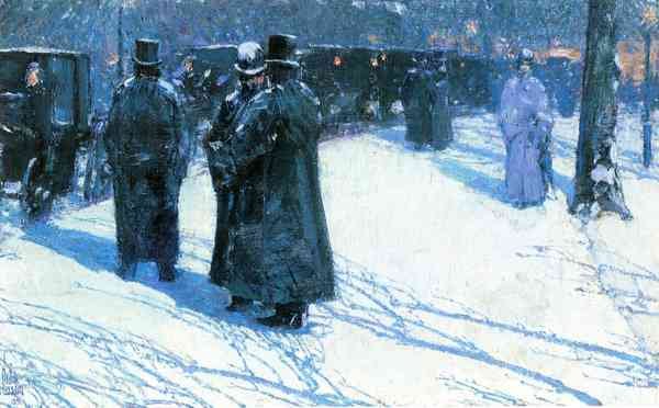 Nighttime, Madison Square by Hassam Impressionism American A4 Photo Print