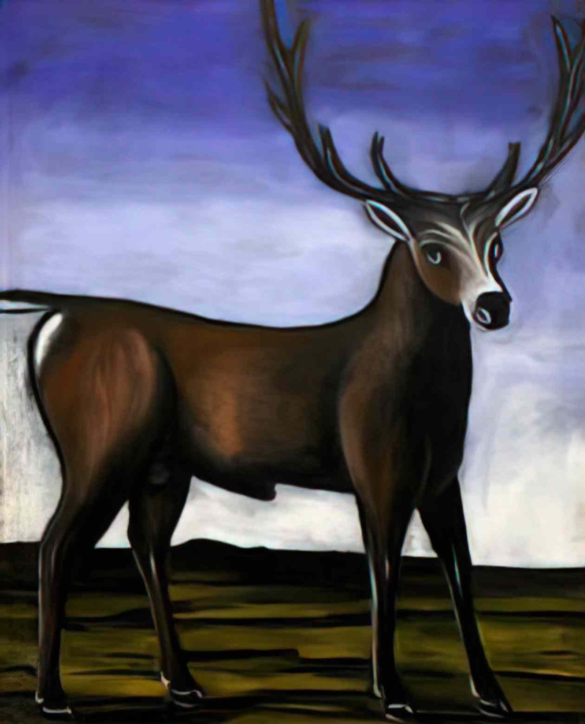 Niko Pirosmani antlered deer(1) Art A4 Photo Print