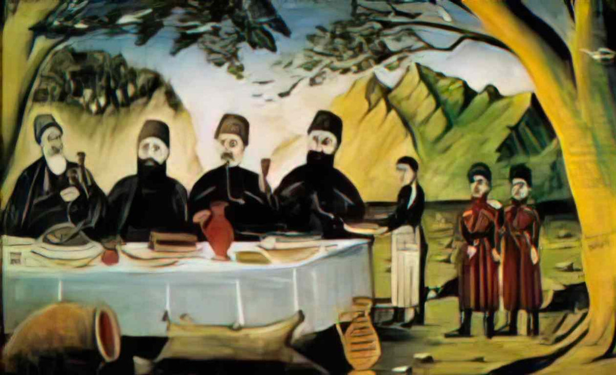 Niko Pirosmani feast at gvimradze(3) Art A4 Photo Print