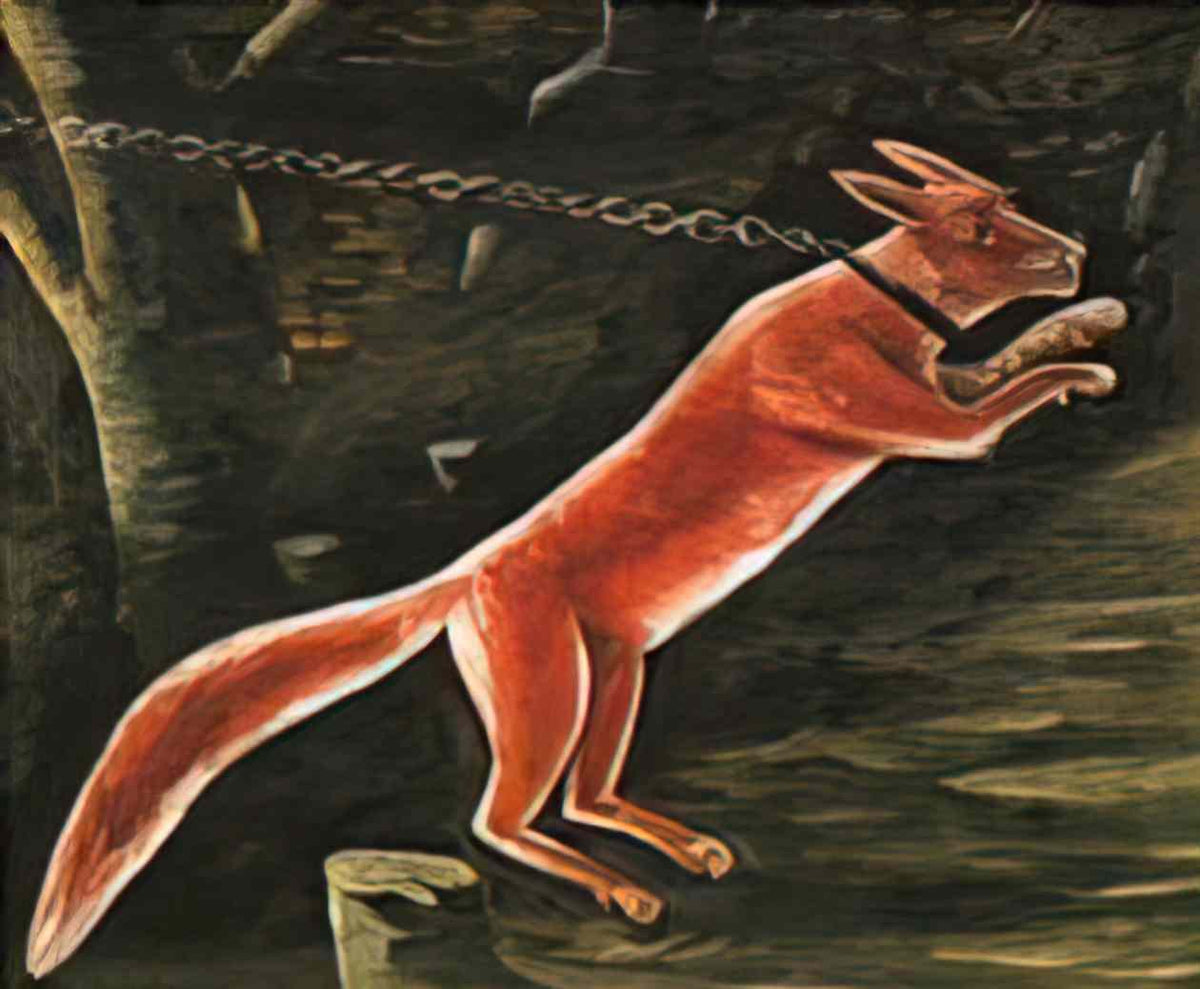 Niko Pirosmani fox on chain Art A4 Photo Print