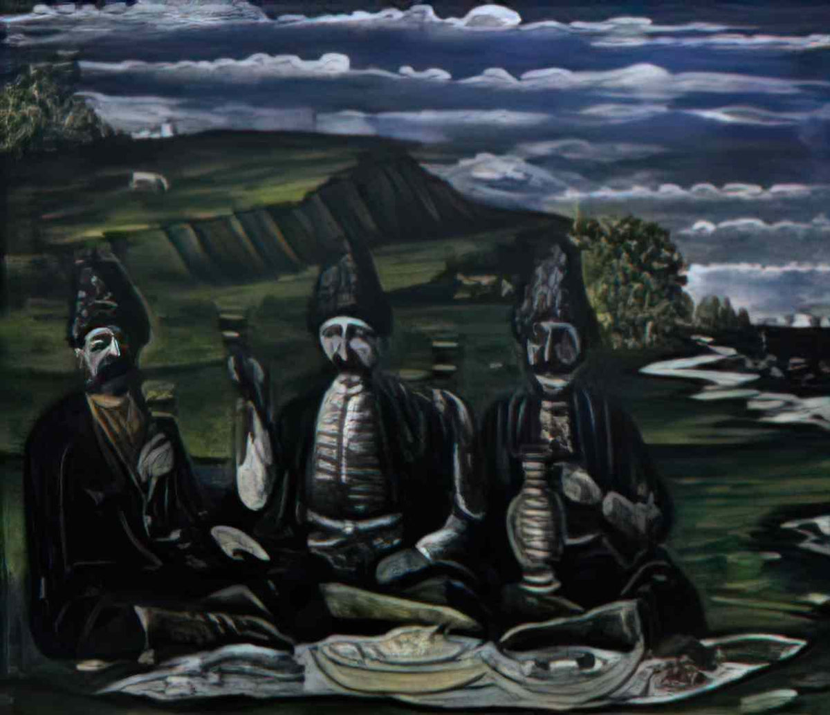 Niko Pirosmani razzle dazzle of three princes(2) Art A4 Photo Print