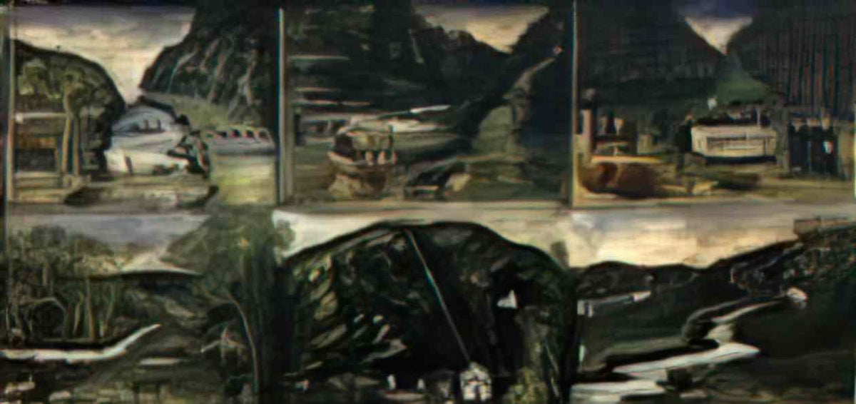Niko Pirosmani tapestry in six paintings Art A4 Photo Print