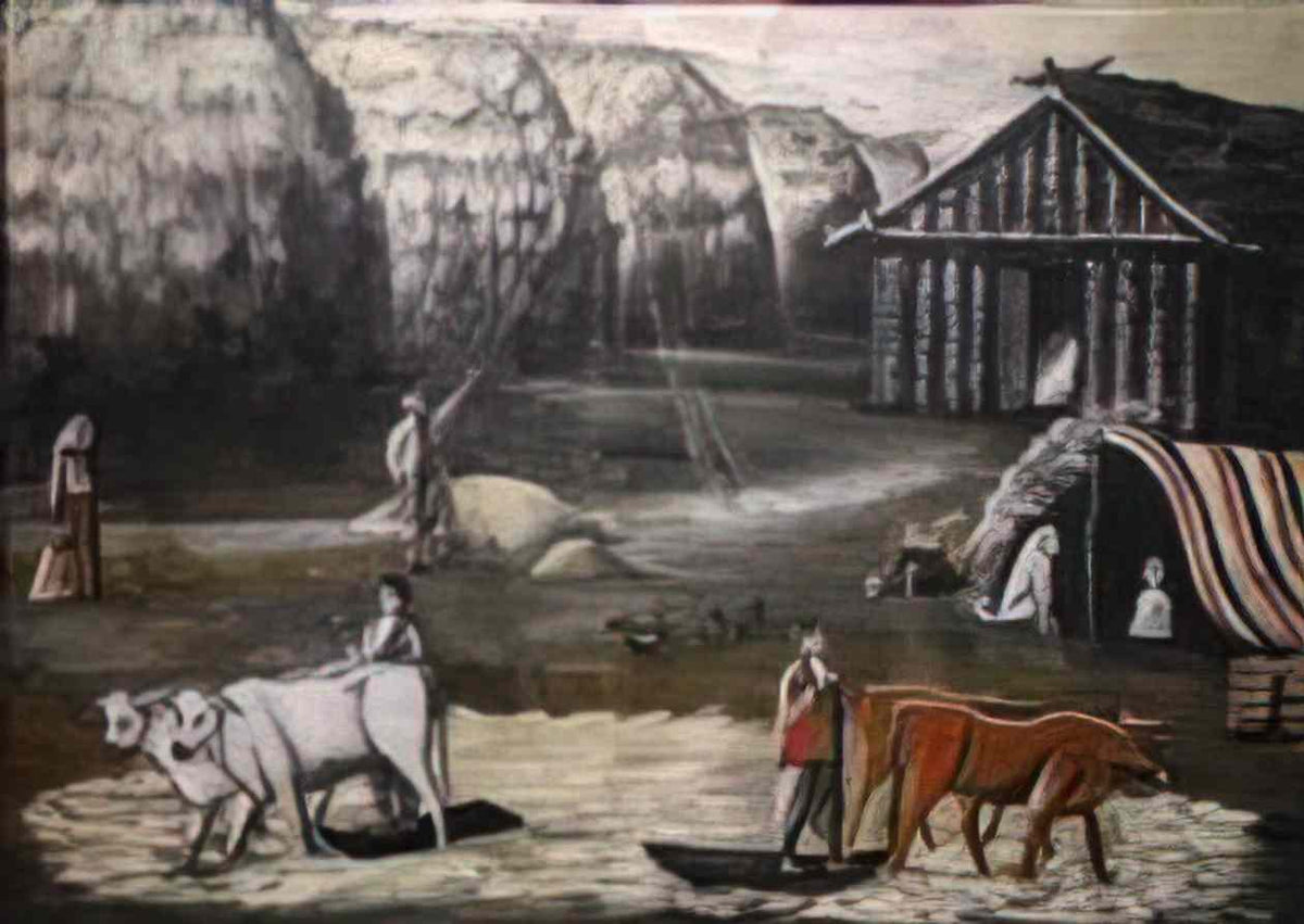 Niko Pirosmani threshing floor at dusk 1916 Art A4 Photo Print