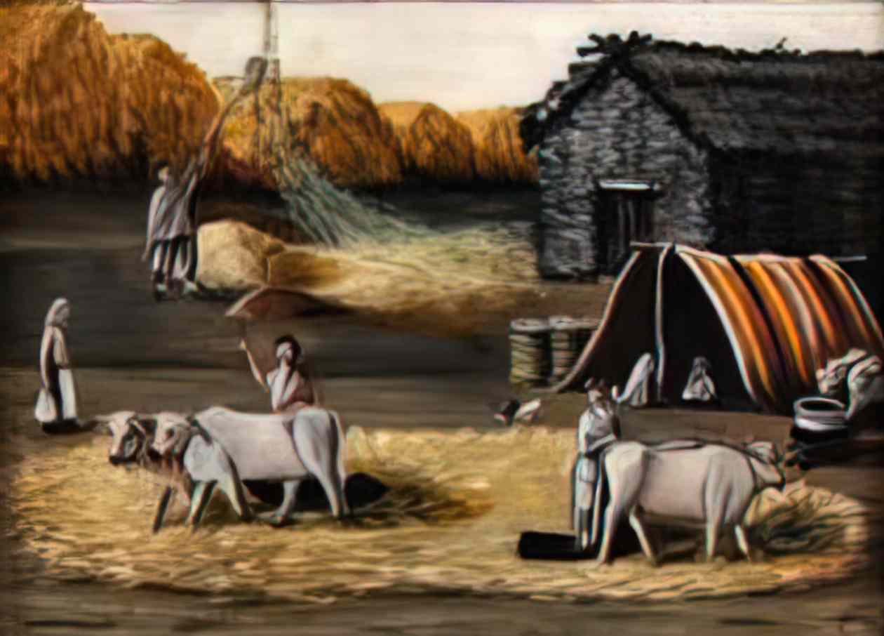 Niko Pirosmani threshing yard evening(1) Art A4 Photo Print