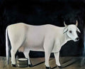 Niko Pirosmani white cow on a black background(1) Art A4 Photo Print