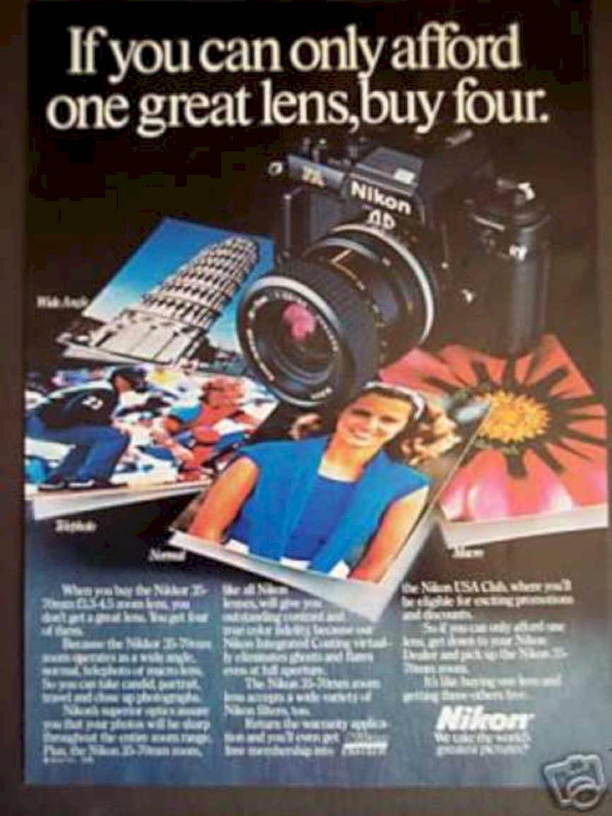 Nikon F5 Colosseum Vintage Retro Advert Ads A4 Photo Print