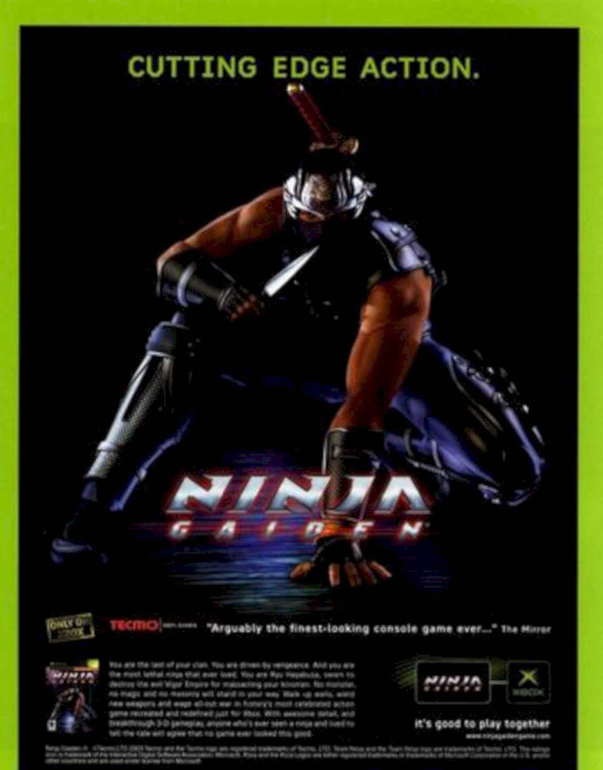 Ninja Gaiden Action Vintage Retro Advert Poster A4 Photo Print