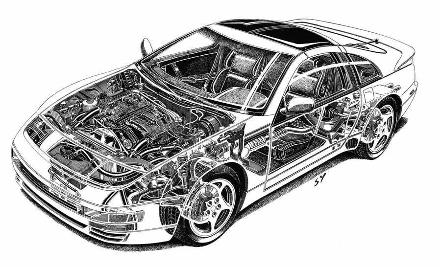 Nissan 300ZX cutaway A4 Photo Print