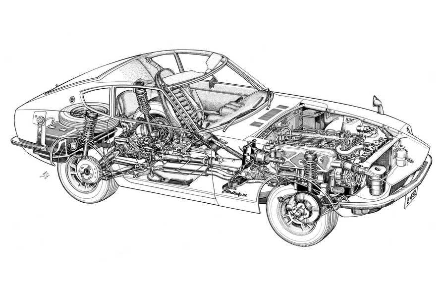 Nissan Fairlady Z432 1969 cutaway A4 Photo Print
