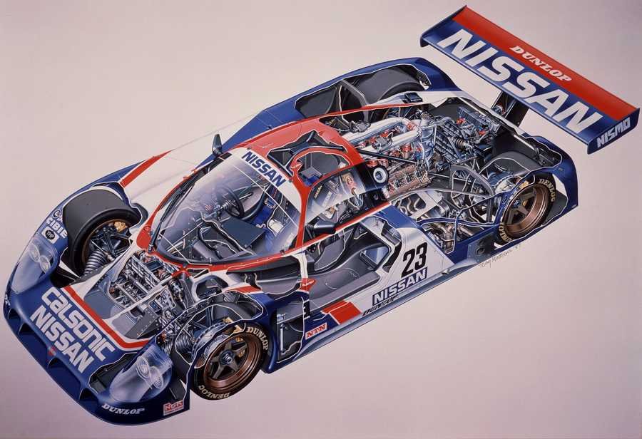 Nissan R89C 1989 cutaway A4 Photo Print