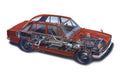 Nissan Skyline 2000GTR Sedan 1969 cutaway A4 Photo Print