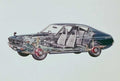 Nissan Violet SSS Coupe 1973 cutaway A4 Photo Print