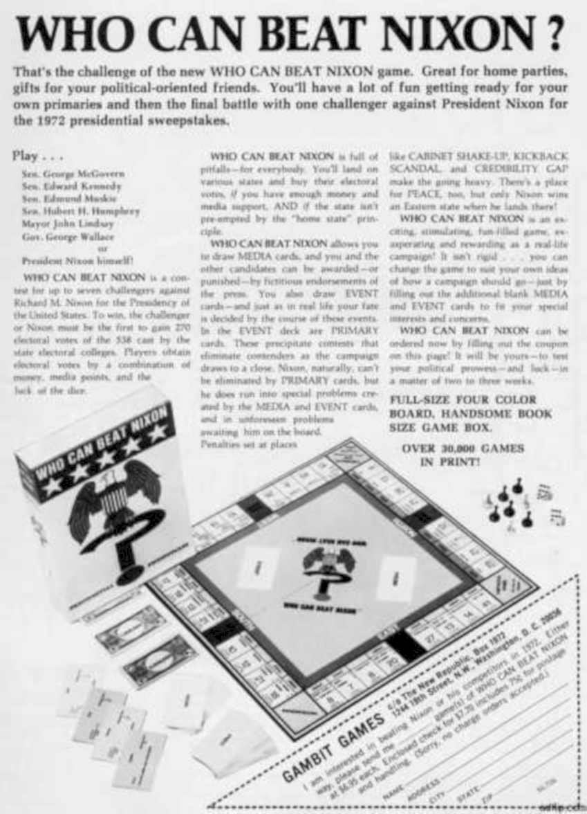 Nixon Game Board Vintage Retro Advert Ads A4 Photo Print