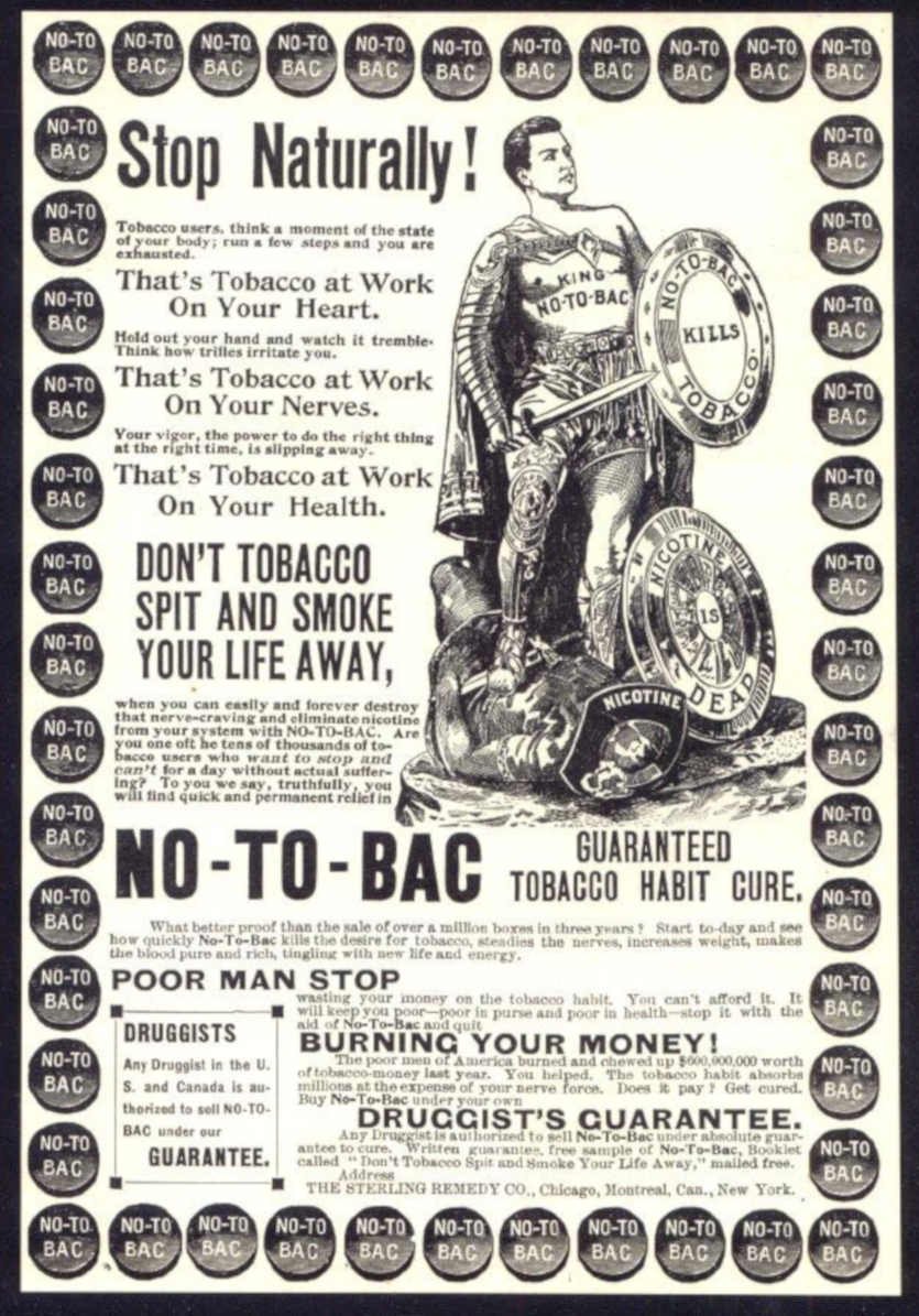 No Bac Cure Vintage Retro Advert Ads A4 Photo Print