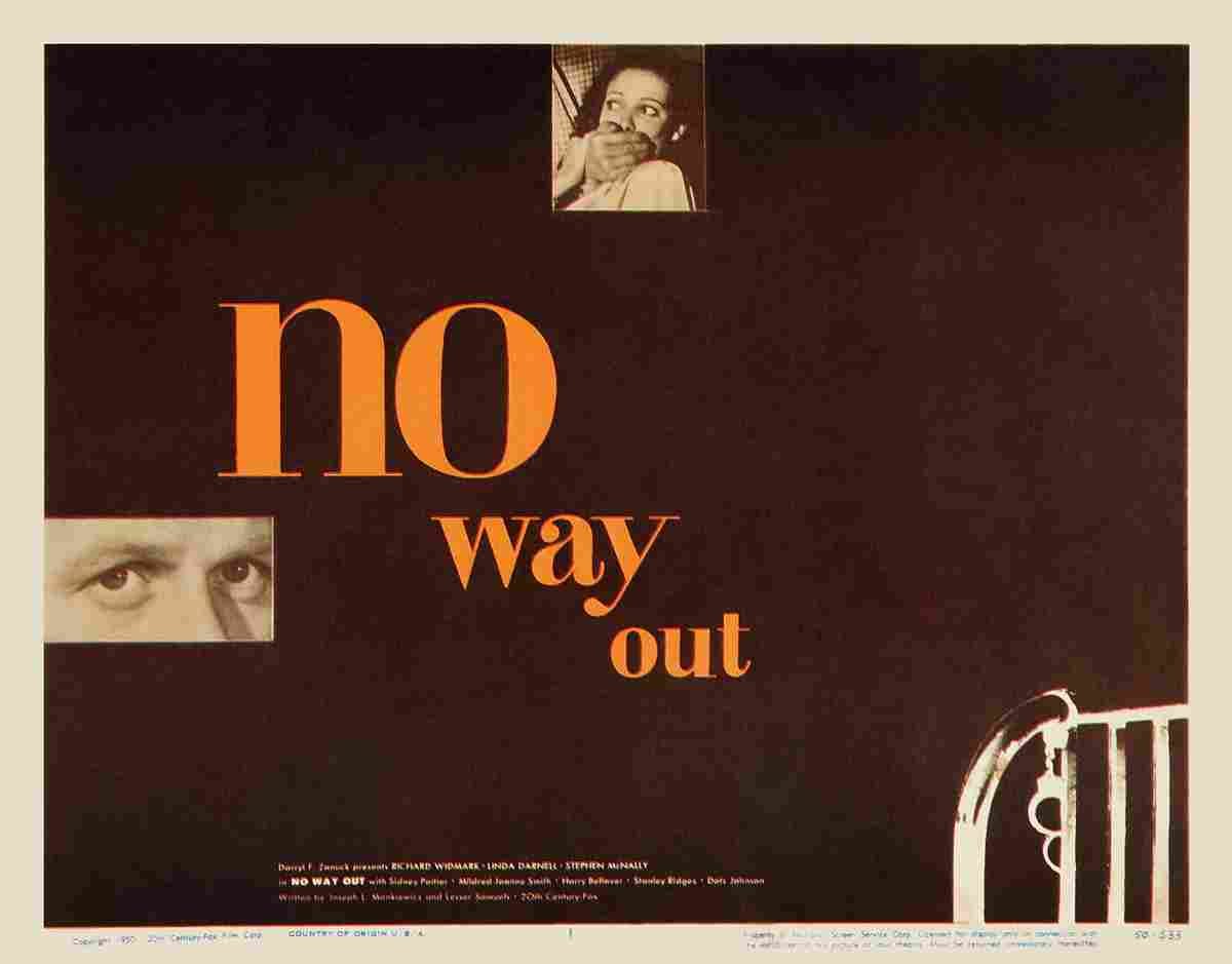 No Way Out 1950 02  film star poster A4 Photo Print