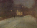 Nocturne Grey And Gold Snow In Chelsea Whistler Impressionism A4 Photo Print