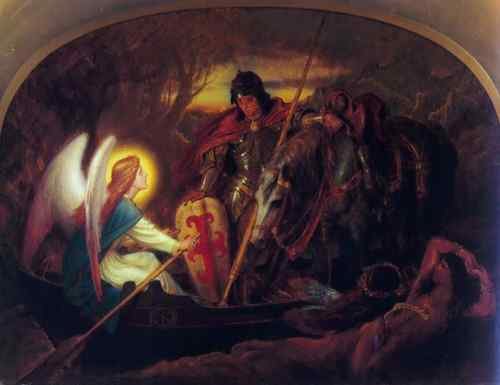 Noel Paton How An Angel Rowed Sir Galahad Jkam  A4 Photo Print