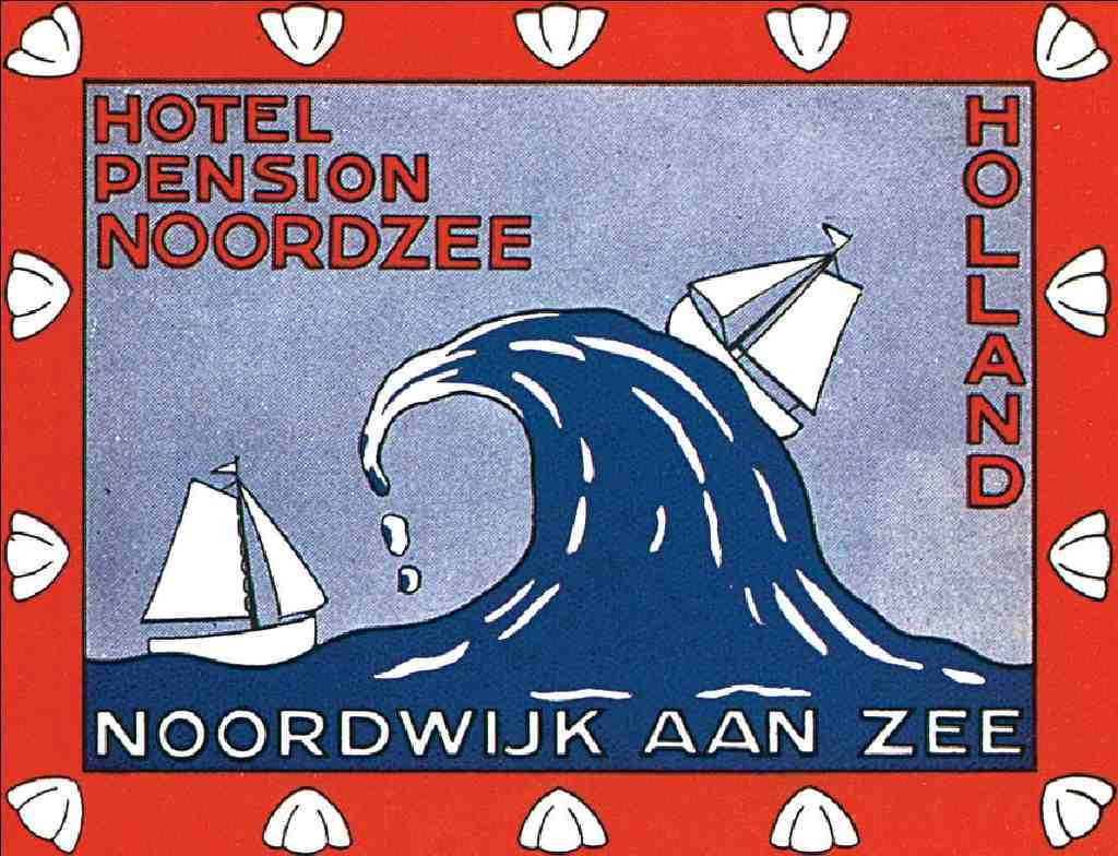 Noordzee Luggage Label Vintage A4 Photo Print