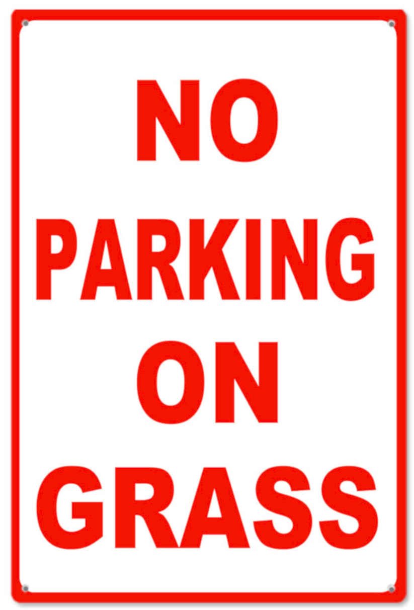 Noparkinggrasssign Vintage Retro Advert Ads A4 Photo Print