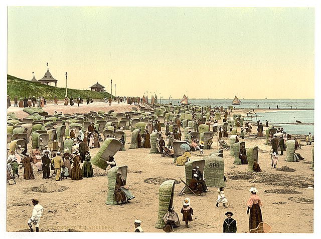 Norderney life on the beach Vintage A4 Photo Print