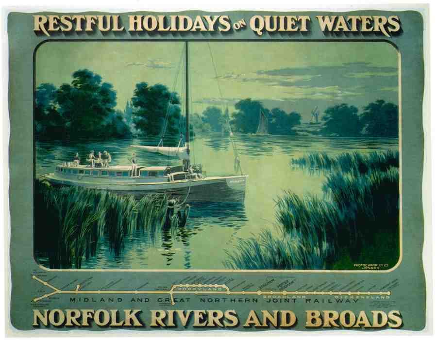 Norfolk Rivers Rail Advert A4 Photo Print
