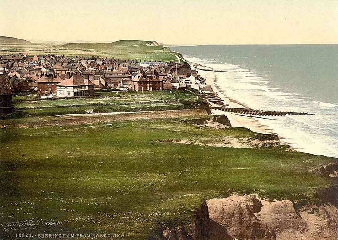 Norfolk Sheringham from East Cliff vintage old A4 Photo Print