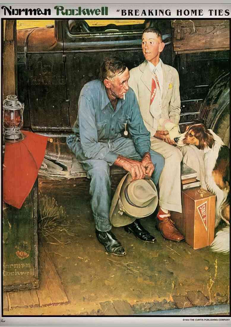 Norman Rockwell breaking home ties 1954 2 A4 Photo Print