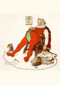 Norman Rockwell christmas santa reading mail 2 A4 Photo Print