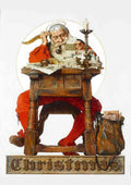 Norman Rockwell christmas santa reading mail A4 Photo Print