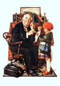 Norman Rockwell doctor and doll A4 Photo Print