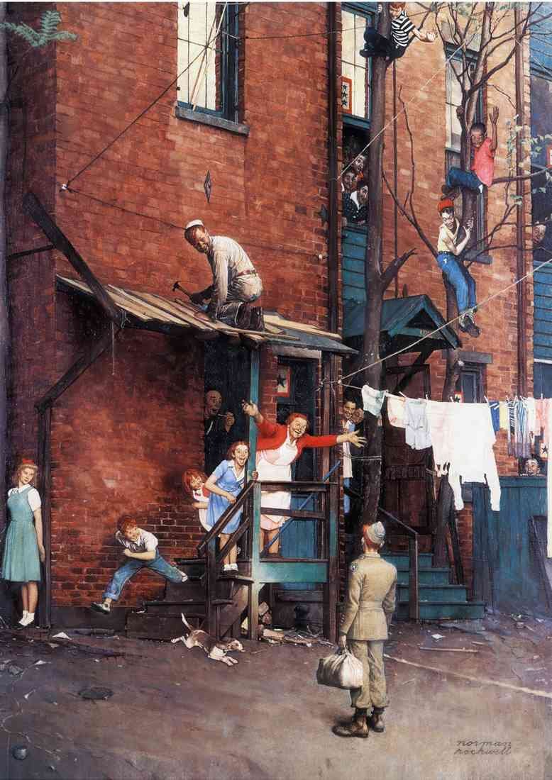 Norman Rockwell homecoming A4 Photo Print