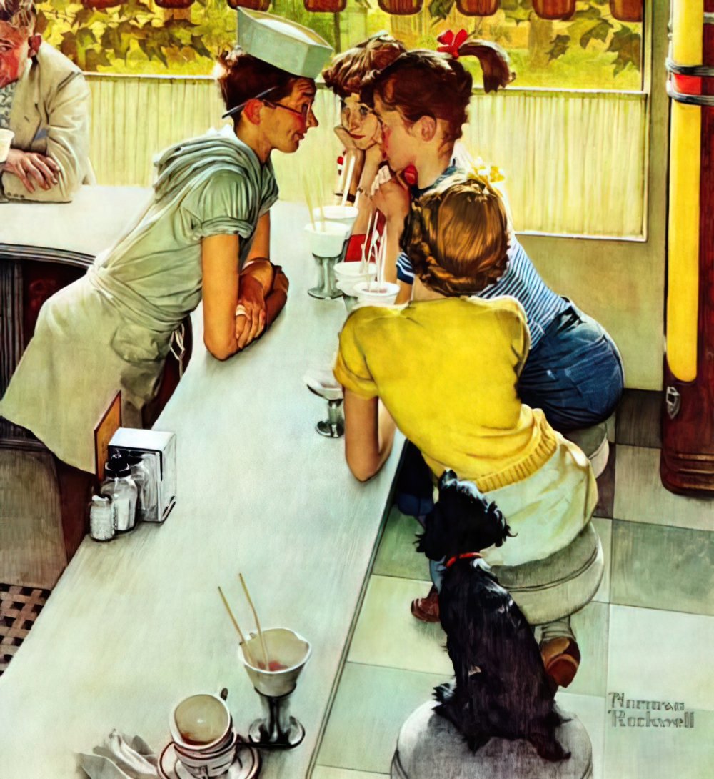 Norman Rockwell ice cream A4 Photo Print