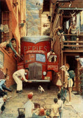 Norman Rockwell roadblock A4 Photo Print