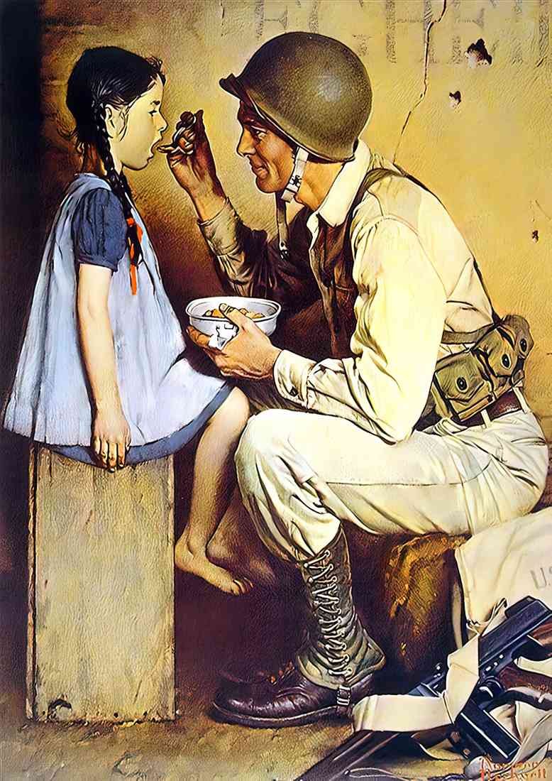 Norman Rockwell the american way 1944 A4 Photo Print