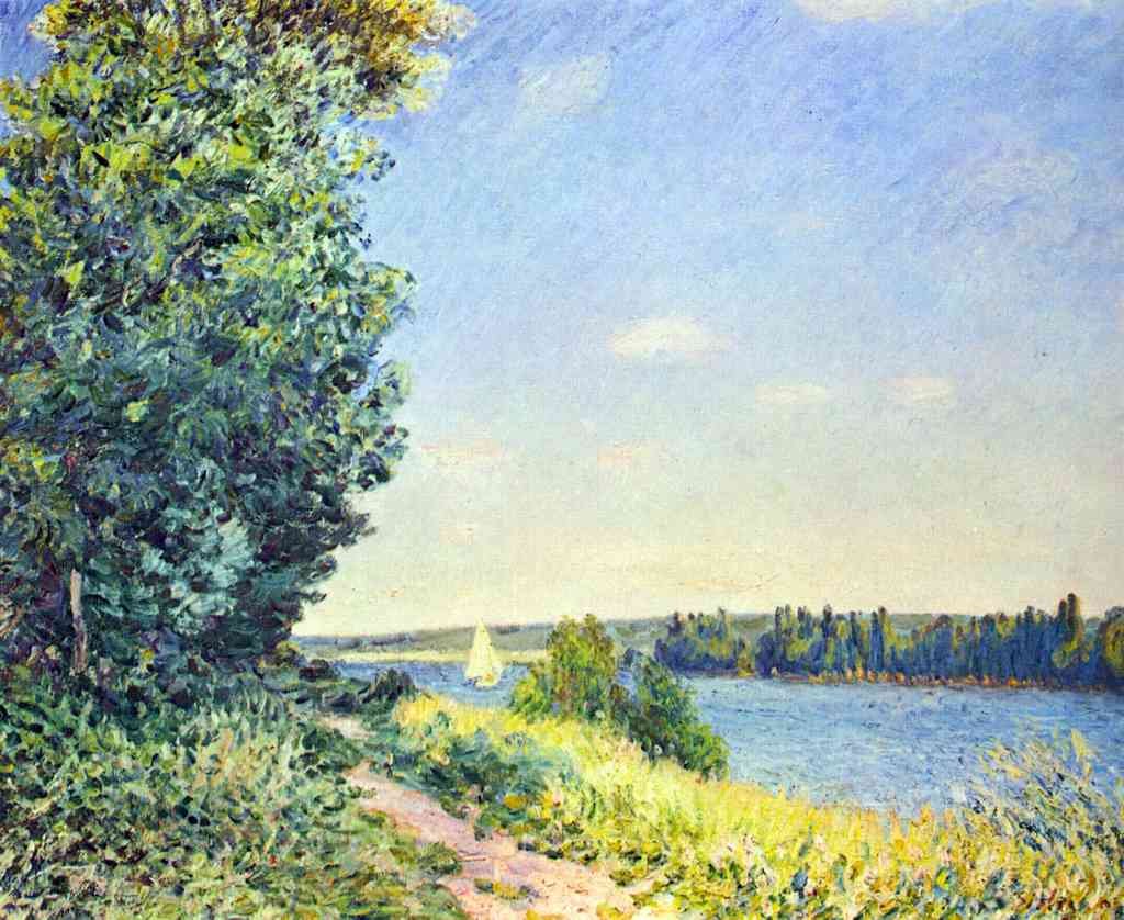 Normandy Path On The Water In The Evening At Sahurs Sisley A4 Photo Print